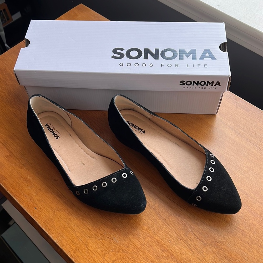 Sonoma black suede flats